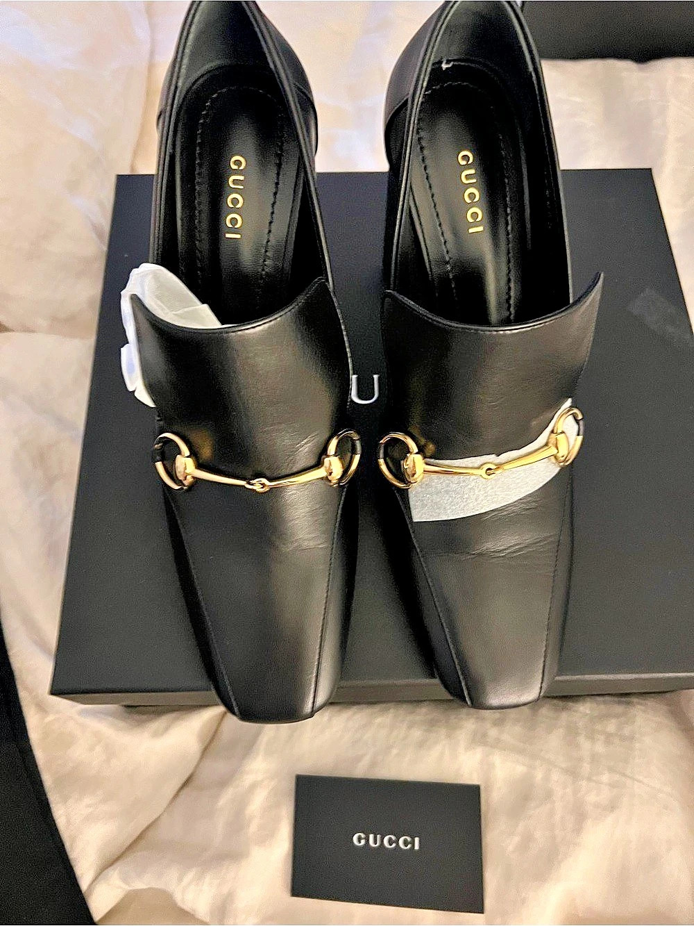 Gucci Malaga Horsebit Pumps in Black EU 38